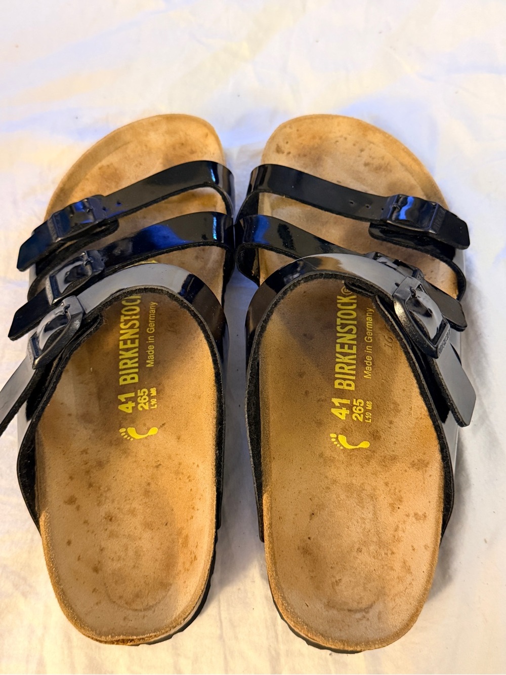 Birkenstock Women's Triple-Strap Patent Sandals in Black